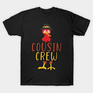 Thanksgiving cousin crew with cool turkey for family holiday T-Shirt